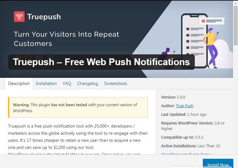 Truepush WordPress Plugin Integration